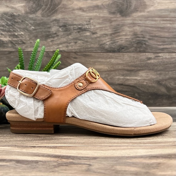 NIB Earth Origins Mendy Leather Thong Sandal Saddle 9M 40.5 - Picture 5 of 12